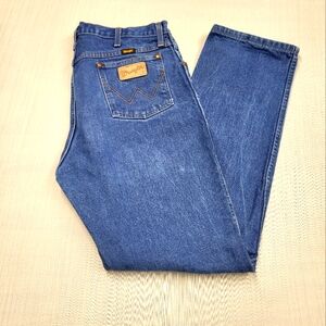 VTG Wrangler Mens 37x34 Jeans 13MWZ Cowboy Cut Original Fit Denim Tall VG+